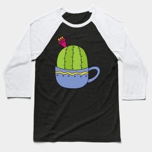 Cute Cactus Design #196: Mini Cactus With Flower In Cup Baseball T-Shirt